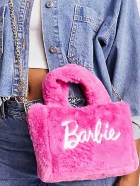 Skinnydip Handbags - Skinnydip London x Barbie Mattel 2023 Pink Faux Fur Crossbody Mini Tote Bag
